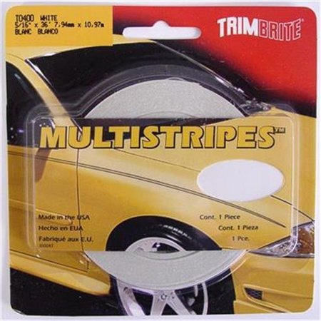 TRIMBRITE TRIMBRITE T0400 Pinstripe Tape; White; 0.25 In. X 36 Ft. T18-T0400